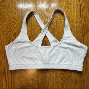 Aritzia TNA Chill White Cotton Sports Bra
